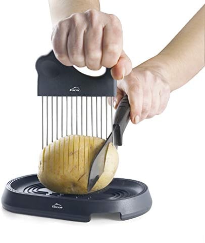 Lacor 68180 Cortador de Patatas Hasselback, Acero Inoxidable 18/10, 18 x 10 cm, Plástico