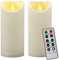 LED-Stumpenkerzen, 17,8 cm, wasserdicht, flammenlos, mit Fernbedienung und Timer, groß, flackernd, elektrisch,Kunststoff, künstliche Kerzen für draußen, Terrasse,Kamin, Dekoration, 2 Stück
