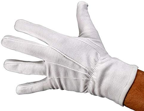 Deitert Premium Baumwollhandschuhe weiß - ohne Druckknopf 8 (S)