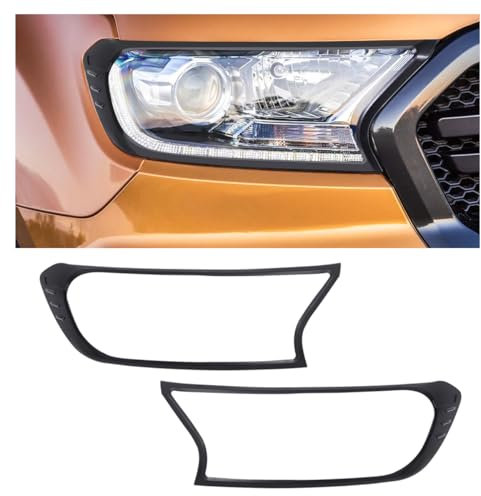 JHCHAN Scheinwerferabdeckung und Rücklichtabdeckung für Ford Ranger 2012-2022 Wildtrak Raptor XL XLT Limited Platinum Tremor T6 T7 T8 MK1 MK2 MK3 (2015-2022 Scheinwerferabdeckung)
