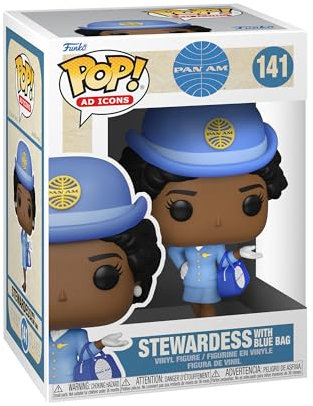 Funko POP! Ad Icons: Pan Am Stewardess Am - Stewardess - Blau Bag - Pan-Am - Vinyl-Sammelfigur - Geschenkidee - Offizielle Handelswaren - Spielzeug Für Kinder und Erwachsene - Ad Icons Fans
