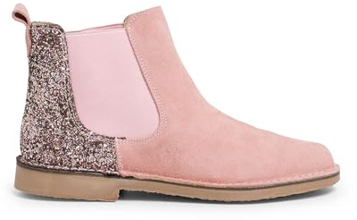 Pisamonas Mädchen Stiefeletten Aus Wildleder Mit Glitzer-Fersenpartie Größe 39 Farbe Rosa