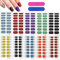 HOINCO 160-Piece Gradient Color Nail Stickers - Full Wrap, Glitter & Solid Art Designs, Self-Adhesive, 2 Manicure Nail Files