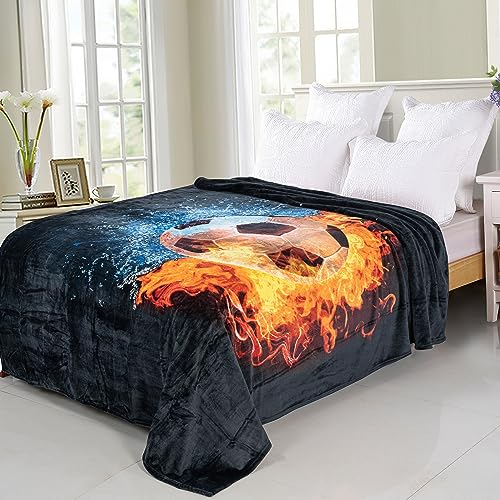 Brilliant Wohndecke Kuscheldecke Tagesdecke Fußball Motiv Decke Wolldecke EM Charakter ohne Sherpa Motiv Fussball