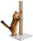 Youyijia 2-Tier Cat Scratching Post 30X30X62CM Vertical Full Scratcher Sisal Cat Tree with Carpet Covered Heavy Base Natural Sisal Cats Activity Center Vertial Tree for Kittens and Adult Cats (Gray)