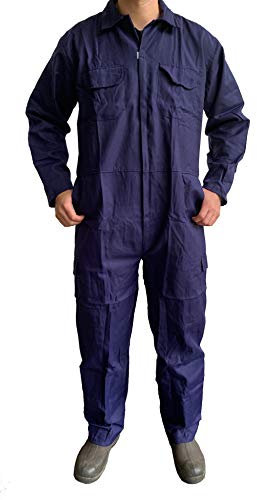 Turners Mens Work Overalls Boilersuit Navy - Warehouse Garages Students workerwear Suit, Navy, X-Large