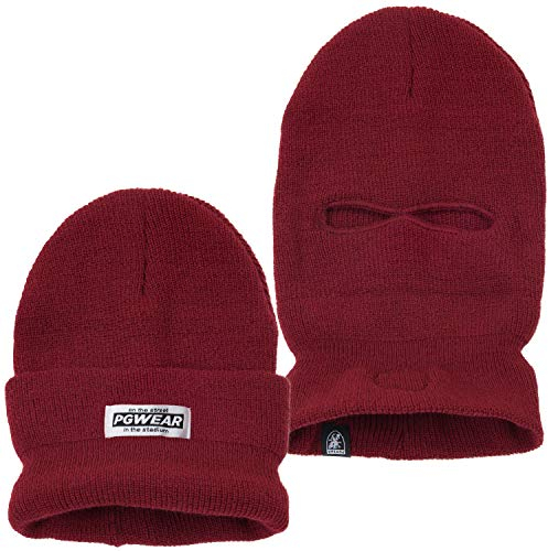 PG Wear Mütze und Sturmhaube Troublemaker 2 in 1 Burgundy, Troublemaker burgundy, Einheitsgröße