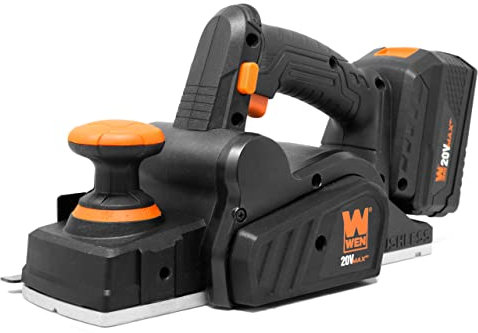 WEN 20653 20V Max 3-1/4 Brushless Cordless Hand Planer with 4.0Ah Lithium-Ion Battery and Charger