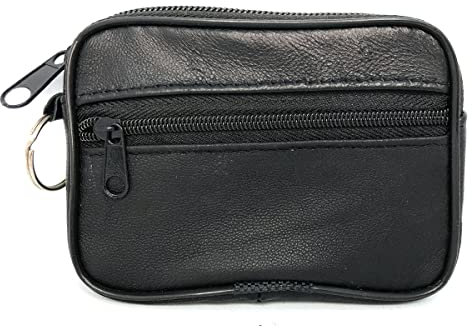 Charmoni - Portefeuille Homme - Porte Monnaie - Multi Poches - Fermeture éclaire - en Cuir véritable - pour Homme