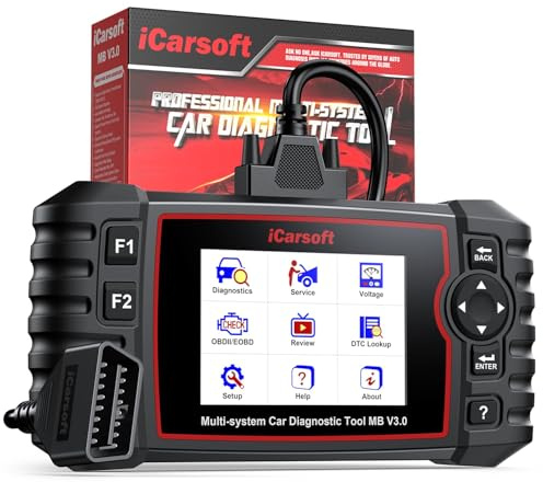 iCarsoft MB V3.0 Professionelles Universaldiagnosegerät für Mercedes-Benz & Smart – Vollständige Systemdiagnose, Öl-Reset, EPB, SAS, DPF, BMS, Live-Daten, EIN-klick-Updates