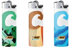 BiC Feuerzeuge Maxi J26 Eco, Ecolutions - nachhaltig und umweltfreundlich (Bic Eco 3er) zufällige Farbauswahl