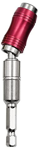 Pivoting Bit Holder Magnetic Pivot Drill Bit Holder Quick Release Flexible Screwdriver Bit Holder for Drill 1/4-inch Drill Bit Extension for Tight Spaces or Corners-Red