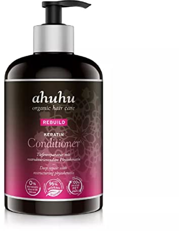 ahuhu REBUILD Keratin Conditioner XXL (500ml) – Haarspülung für intensive Haarpflege, Tiefenreparatur mit Keratin & pflegenden Ölen, verbessert die Geschmeidigkeit & schützt geschädigtes Haar