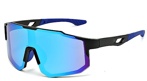 ATSGJLZN Sonnenbrille Herren Polarisiert Fahrradbrille Herren Damen Selbsttönend UV 400 Schnelle Brille, Sportbrille Polbrille für Angler Rennrad Fahrrad Mtb, für Outdooraktivitäten Wie Laufen Blau