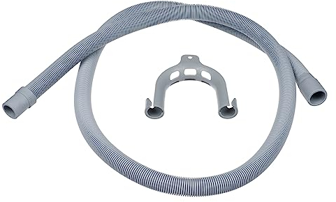Invero Universal Washing Machine and Dishwasher Replacement Drain Waste Outlet Pipe Hose and Hook Kit - 19mm and 22mm Fitting with 1.5 Metre Length Pipe (1.5m)