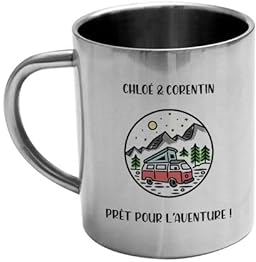 DECOHO - Tasse en inox idéale pour camping avec design voyage personnalisable · 20 cL