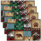 Buffalo Gitter Tischsets 45Wx30L Satz von 4 Jagdbär Hirsch Platzmatten für Esstisch Küche Rustikale Bauernhaus Stil Tischmatten Weihnachten Elch Wilde Tier Öl Beweis Waschbare Tischsets Braun Rot Blau