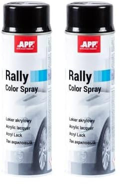APP Rally Color Spray Bombe peinture Noir brillant | Peinture et vernis acrylique | Noir brillant | 500 ml (Lot de 2)