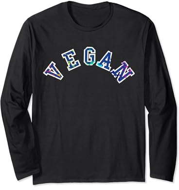 Rainbow Splatter Vegan Plant Based Vegetarian DIet Warrior Long Sleeve T-Shirt