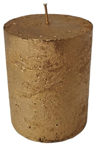 Goldbach Stumpenkerze Gold (6cm) - Kerze, Unparfümiert, Minimalistisch, Indoor