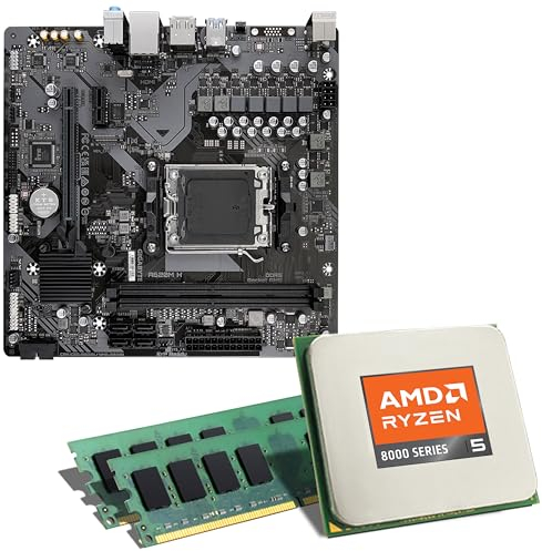 Mainboard Bundle | AMD Ryzen 5 8500G, 6X 3500 MHz, 32 GB DDR5-RAM, Radeon 740M, Gigabyte A620M H, 1x M.2 Port, PCIe 4.0 x16, USB 3.2 Gen1 | Tuning Kit | CSL PC Aufrüstkit