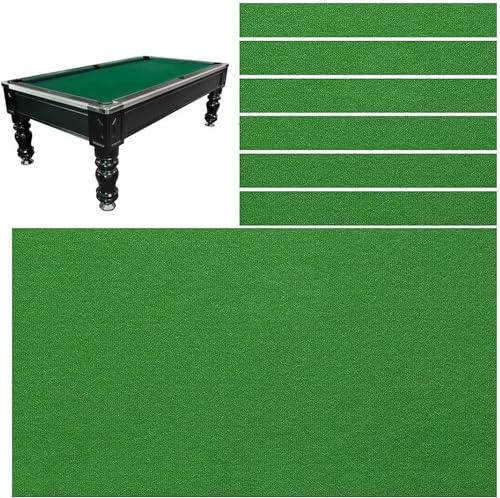 Durable Billiard Table Cloth Replacement Kit, 7ft/8ft/9ft/11ft Indoor Snooker Game, Pool Table Felt Cover with 6 Side Strips Used for Clubs,Bars(Size:8ft,Color:grün)