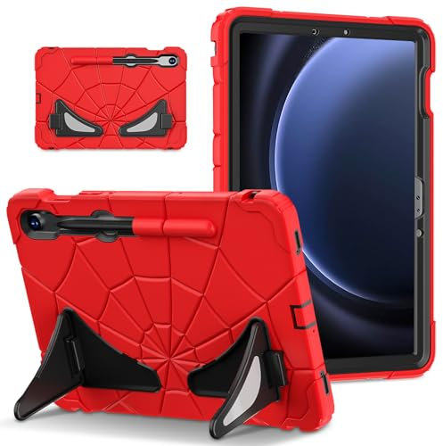 FONREST Custodia robusta per Samsung Galaxy Tab S9 FE/S9/S8/S7 (SM-X510/X710/X700/T870) con doppio cavalletto, antiurto a prova di bambino in policarbonato + silicone resistente cover con S Pen Holder
