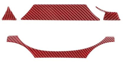 Innenleisten Auto Innen Dashboard Instrument Panel Dekoration Abdeckung Trim Aufkleber Zubehör Für Mus&tang 2015-2022(Carbon Red)