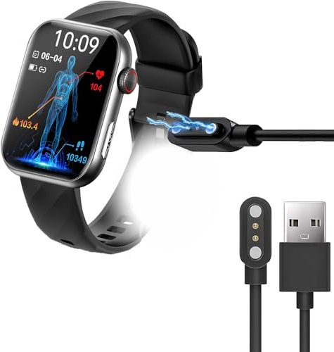 Blueshaweu Cavo di ricarica compatibile con Marsyu 1,96 pollici ECG Smartwatch NX13, cavo caricatore stazione di ricarica per Marsyu NX13 Smartwatch (nero)