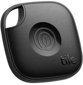 Tile by Life360 Mate (2024) - Tracker Bluetooth, détecteur de clés et localisateur d'objets pour clés, Sacs & Autres. Détecteur de téléphone. Compatible avec iOS & Android. Lot de 1 (Noir)