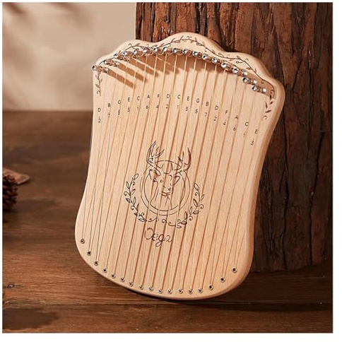 Anfänger harfe 17-saitige Lyra-Harfe Tragbare Harfensaite Aus Massivem Buchenholz Mit Stimmschlüssel-Picks Für Anfänger Und Erwachsene(Log)