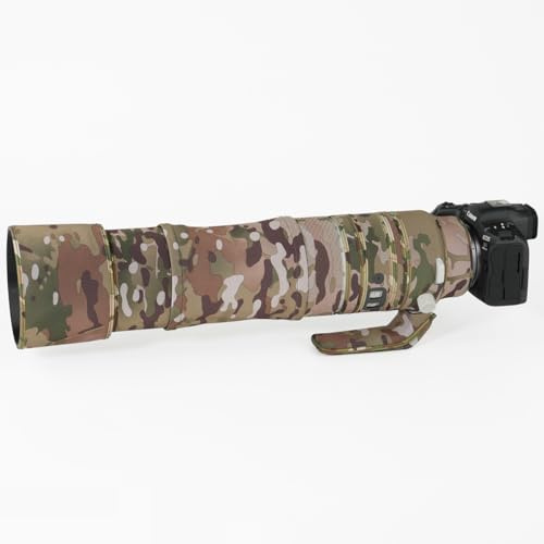 CHASING BIRDS Camouflage Waterproof Lens Coat for CANON RF 200-800mm F6.3-9 IS USM Rainproof Lens Protective Cover (Desert, With Extender RF 2X)