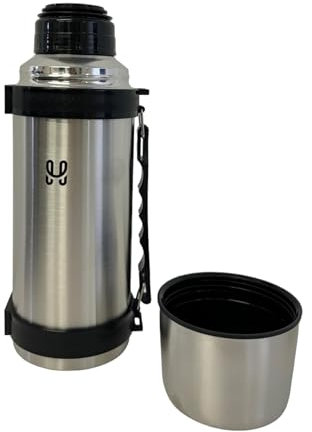 Price pixel Vacuum Flask – Stainless Steel Water Bottle – Thermal Flask with Leakproof Push Button Lid Cup with Handle, 1 Litre flasks for hot and Cold Drinks, Vacuum Insulated Flask for Camping Tea