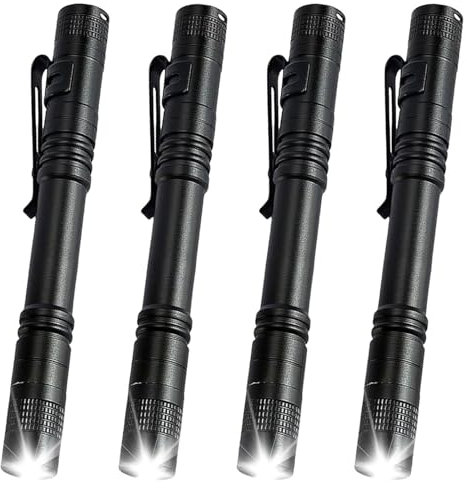 LED Pen Lights, Aluminum Pen Torch, Pocket LED Torch Light Flashlight, Waterproof Flashlight Small Flashlight Super Bright Pocket Flashlight with Clip for Camping, Inspection, Emergency, Everyday