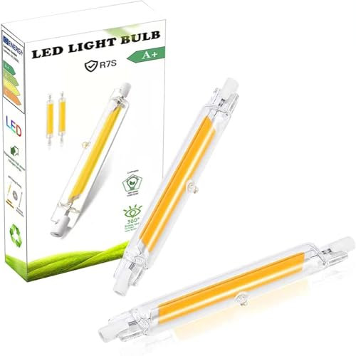 Hsientpe R7S LED 78mm Dimmbar, 10W LED Stab Ersetzt 100W Halogenlampen,1000LM LED-Röhre Warmweiß 3000K für Deckenfluter, Leselampen, 360°Abstrahlwinkel, 230V, 2er Pack
