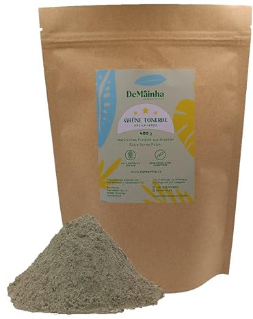 Argilla verde brasiliana 400 g - Polvere extra fine - Bentonite Montmorillonite