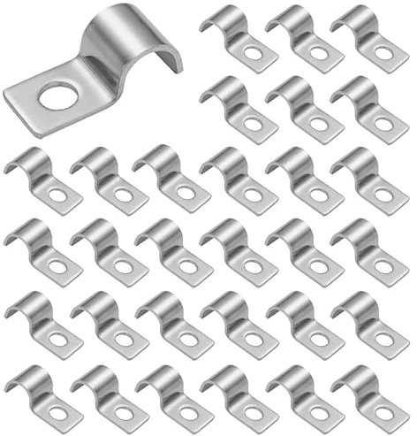 Befestigungsschelle, 30 Stück Metallkabelschellen, Kabelschellen Metall Rohrschellen 14mm, Edelstahl Rohr Rohrschelle, Einzelloch U Rohrschellen Befestigungsschelle
