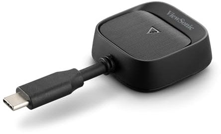 ViewSonic WPD-900 Kit de Diffusion Écran sans Fil, Partage d’Écran 1080p Full HD, Chargement USB-C, Compatible Miracast & AirPlay pour Entreprises & Éducation