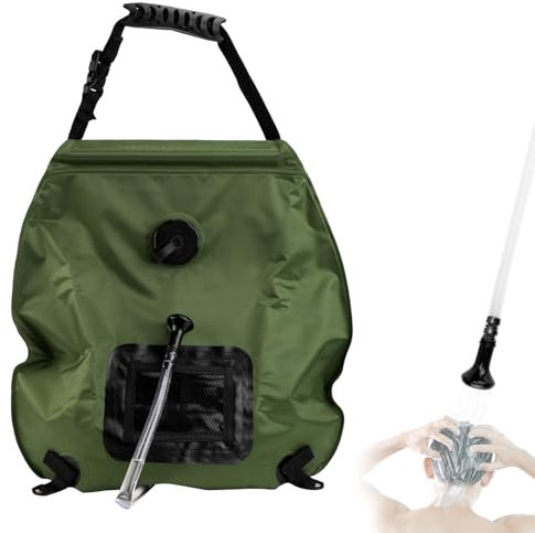 BOXOB Bolsa de Ducha Solar Camping, 20L Ducha para Camping con Manguera y Bolsa Malla Calentador Exteriores Portátil Ideal para Viajes Senderismo Playa y Natación