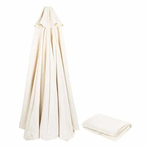 KDQRMVV Sonnenschirm-Ersatzbezug 350cm 8 Streben Wasserdichtes und UV-beständiges Polyestergewebe(Color:White)