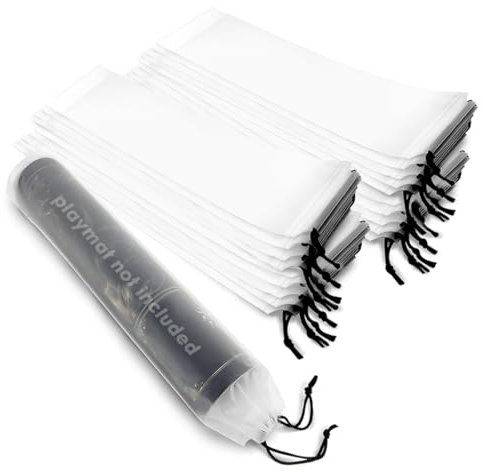 Playmat Bag for TCG –20 Pack Waterproof Frosted White Polyethylene Storage Bags, Reusable Travel Pouch for Trading Card Game Mats, Large Portable Gaming Mat Cases