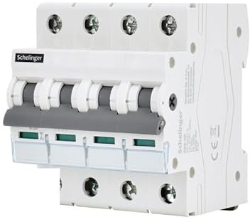 Schelinger Interrupteur sectionneur 4P 63A - Installation sur rail TH35 - Pouvoir de coupure 4kV - IP20
