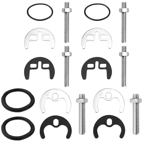 DIYCUT 4 Pièces Remplacement Fixation Robinet, Plaques fer à Cheval Robinets, Kit Fixation Robinets, pour Monotrou Double Trou Robinet, pour Cuisine, Salle de Bain, Buanderie, Jardin