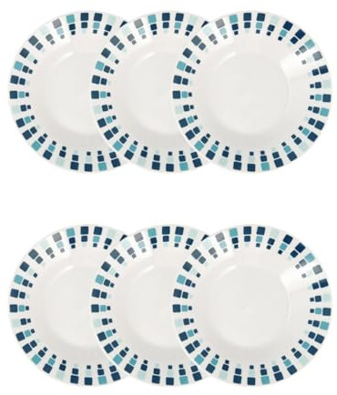 Quid Set mit 6 tiefen Tellern aus Porzellan, 20 cm, mikrowellengeeignet, entworfen in Spanien
