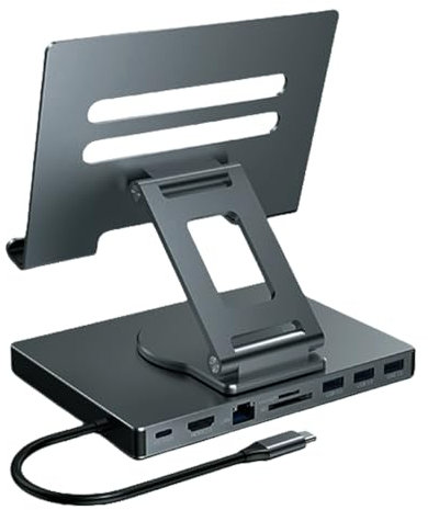 8/9 In 1 Docking Stations Tablets Stand Holder USB Type C USB3.2 Card Reader 3.5MM Foldable Rotatable Desktop
