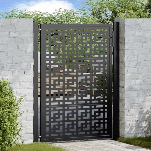 Générique Portail de Jardin Noir 105x130 cm Acier Conception croisée,Quincaillerie,Clôtures & barrières,Portillons,Noir,19.65 KG,4101000