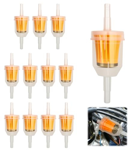12 Stück Kraftstofffilter, 6mm / 8mm Universal Benzinfilter GasöL FlüSsigkeitsfilter Benzinfilter Moped, Kraftstofffilter Diesel für Rasenmäher Auto Motorrad Roller Mofa Diesel Moped