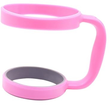 TOBBOMEY Adjustable Pink Tumbler Handle for Stainless Steel Beer Mugs Ergonomic Slip Travel Mug Grip Compatible with Yeti and Similar Cups