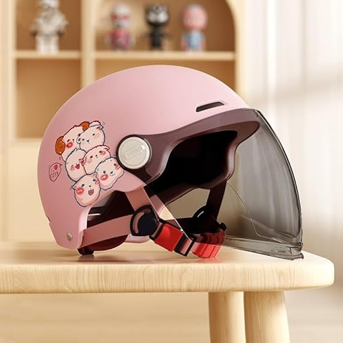 Niedlicher Kinder-Motorradhelm, ECE-Geprüfter, Offener,Leichter Halbschalenhelm Mit Niedrigem Profil Für Jungen Und Mädchen Von 3-14 Jahren,Geeignet Für ATV, Dirtbikes,Motocross 4,48~55cm