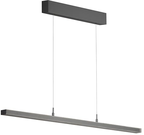 Pendelleuchte Valeno | sandgrau| Kabellift | L: 115 cm, B: 6,5 cm| Höhenverstellbar 70-180 cm| mit Taster stufenlos dimmbar| Farbtemperatureinstellung 3 Stufen | 1x LED 15W 2700/3350/4000 K 3500 lm